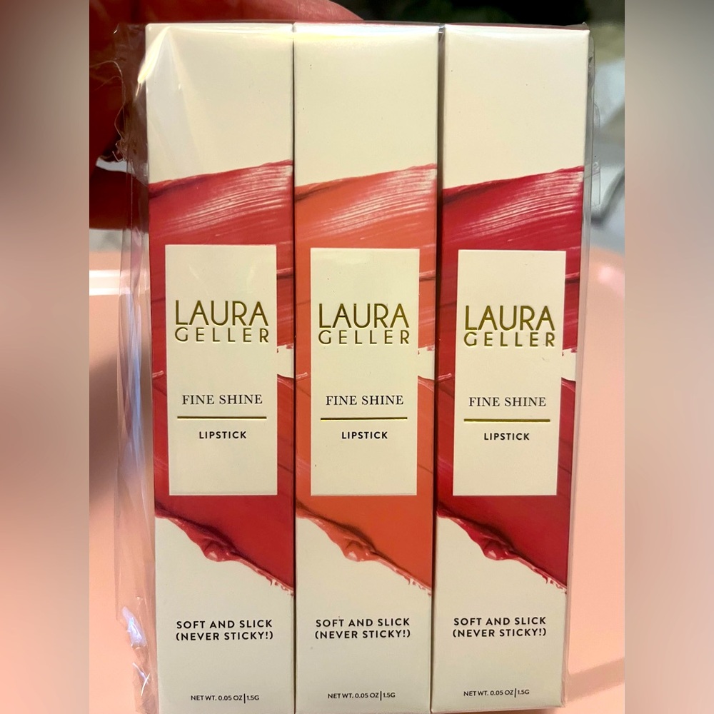 Laura Geller Fine Shine Lipstick Trio -On The Run, On The Town, On The Go 👄 New